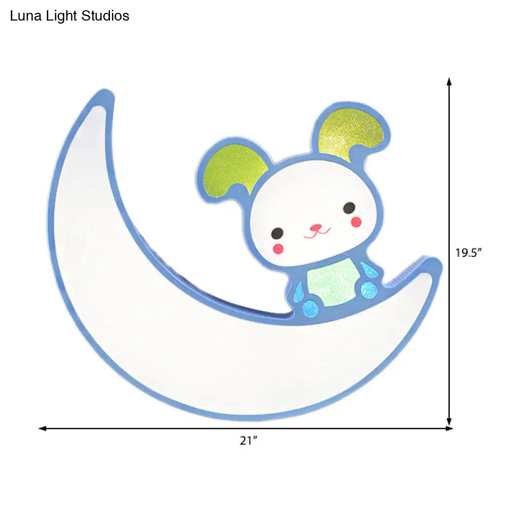 DecorBites™ DecorBites™ Adorable Acrylic Moon & Bunny LED Ceiling Lamp for Gamer Room
