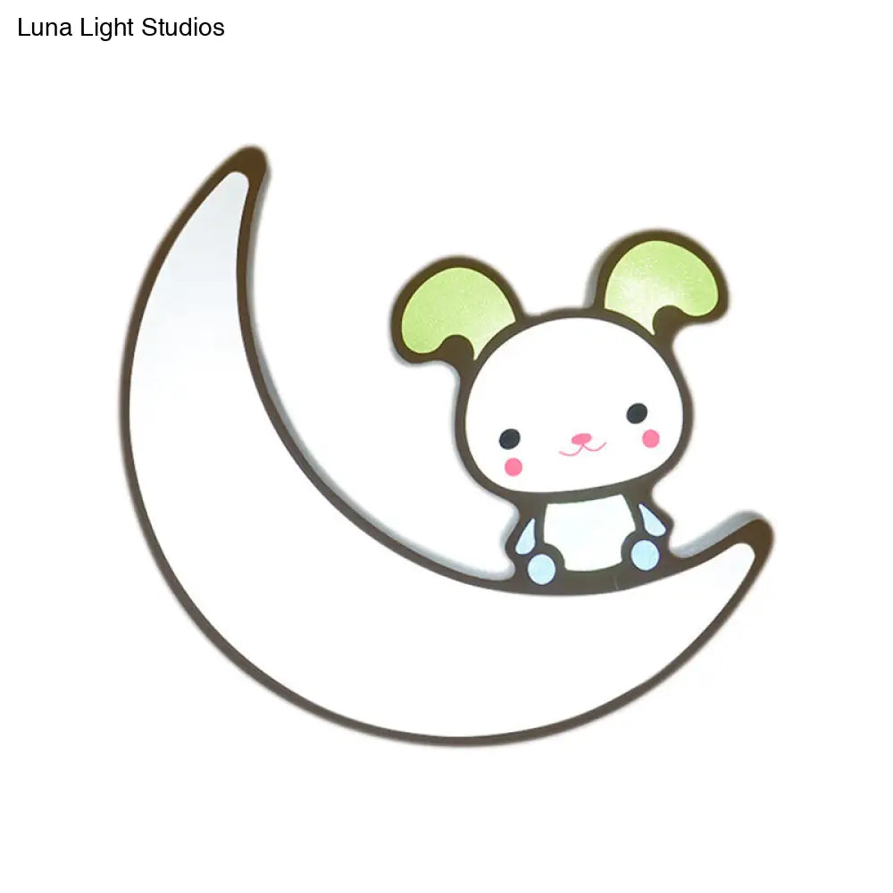 DecorBites™ DecorBites™ Adorable Acrylic Moon & Bunny LED Ceiling Lamp for Gamer Room