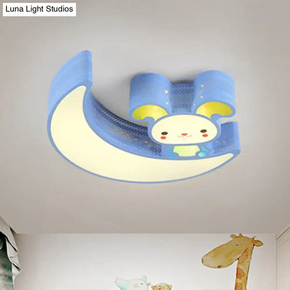DecorBites™ DecorBites™ Adorable Acrylic Moon & Bunny LED Ceiling Lamp for Gamer Room