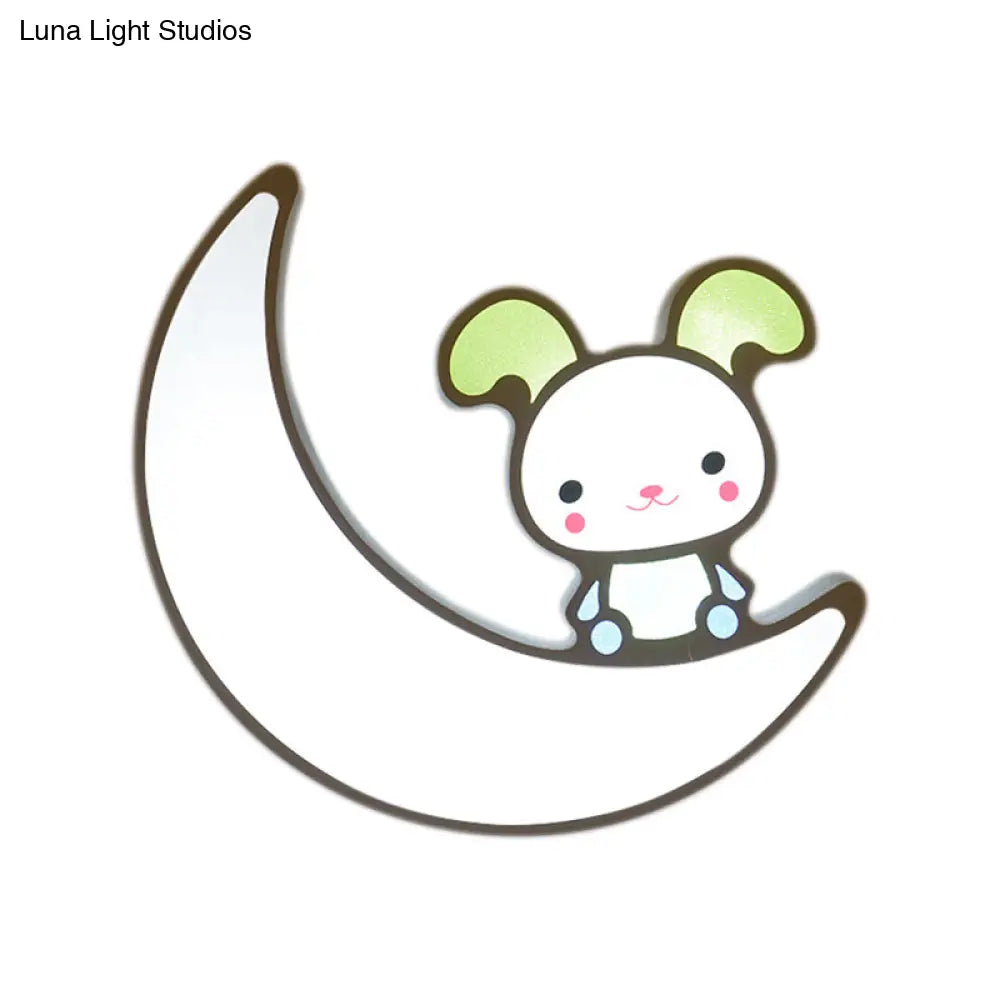 DecorBites™ DecorBites™ Adorable Acrylic Moon & Bunny LED Ceiling Lamp for Gamer Room