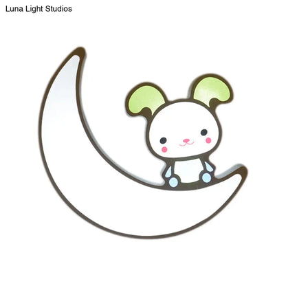 DecorBites™ DecorBites™ Adorable Acrylic Moon & Bunny LED Ceiling Lamp for Gamer Room