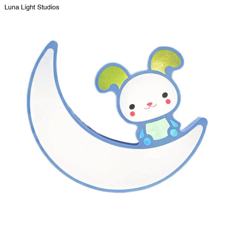 DecorBites™ DecorBites™ Adorable Acrylic Moon & Bunny LED Ceiling Lamp for Gamer Room