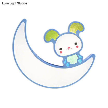 DecorBites™ DecorBites™ Adorable Acrylic Moon & Bunny LED Ceiling Lamp for Gamer Room