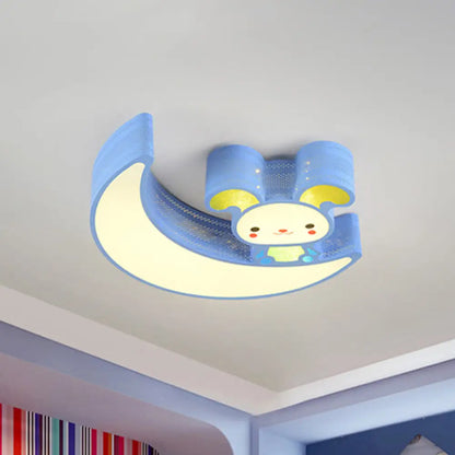 DecorBites™ DecorBites™ Adorable Acrylic Moon & Bunny LED Ceiling Lamp for Gamer Room