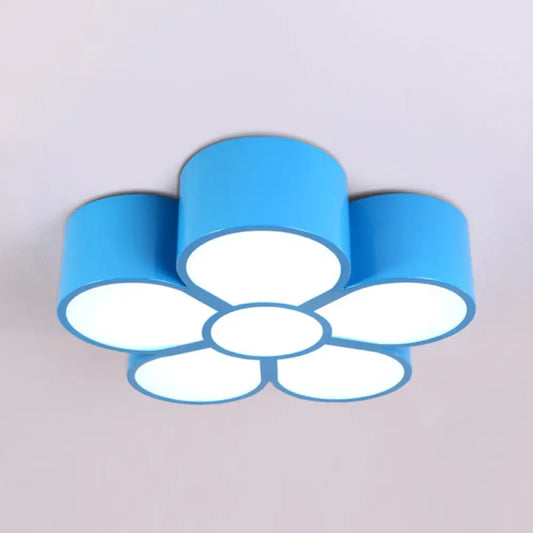 DecorBites™ Adorable Girls Bedroom LED Ceiling Light with Cartoon Flush Mount Lamp and Flower Acrylic Shade