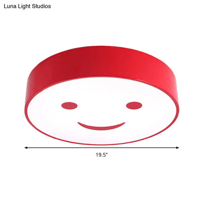 ديكوربايتس™ مصباح سقف LED لغرفة نوم الأطفال على شكل وجه مبتسم رائع - مصباح أكريليك دائري مثبت على الحائط
