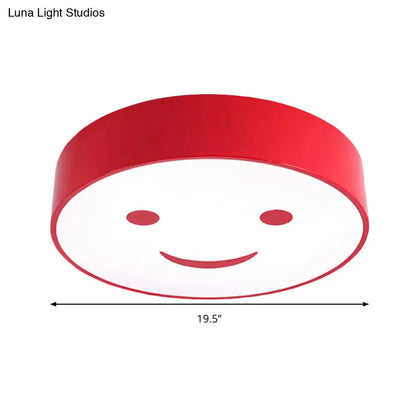 ديكوربايتس™ مصباح سقف LED لغرفة نوم الأطفال على شكل وجه مبتسم رائع - مصباح أكريليك دائري مثبت على الحائط