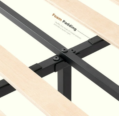 Solid Wood Bed Frame - Mattress Base With Headboard, No Spring Box Required, 1100 Pounds Of Sturdy Wooden Strips For Support