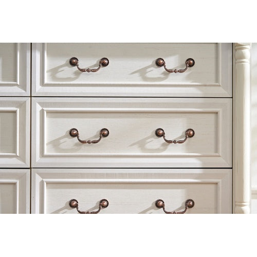 Farmhouse Style 6 Drawer Dresser Chest With Base Wooden Rustic Chest Of Drawers, Storage Dresser Organizer For Bedroom, Living Room, Beautiful Sturdy And Durable