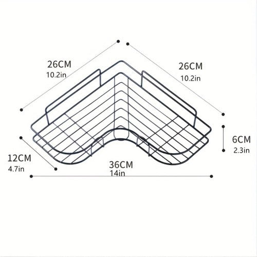 Estante de baño montado en la pared de 1 pieza, soporte para ducha, estante de almacenamiento triangular sin perforaciones para baño y cocina, accesorios de baño