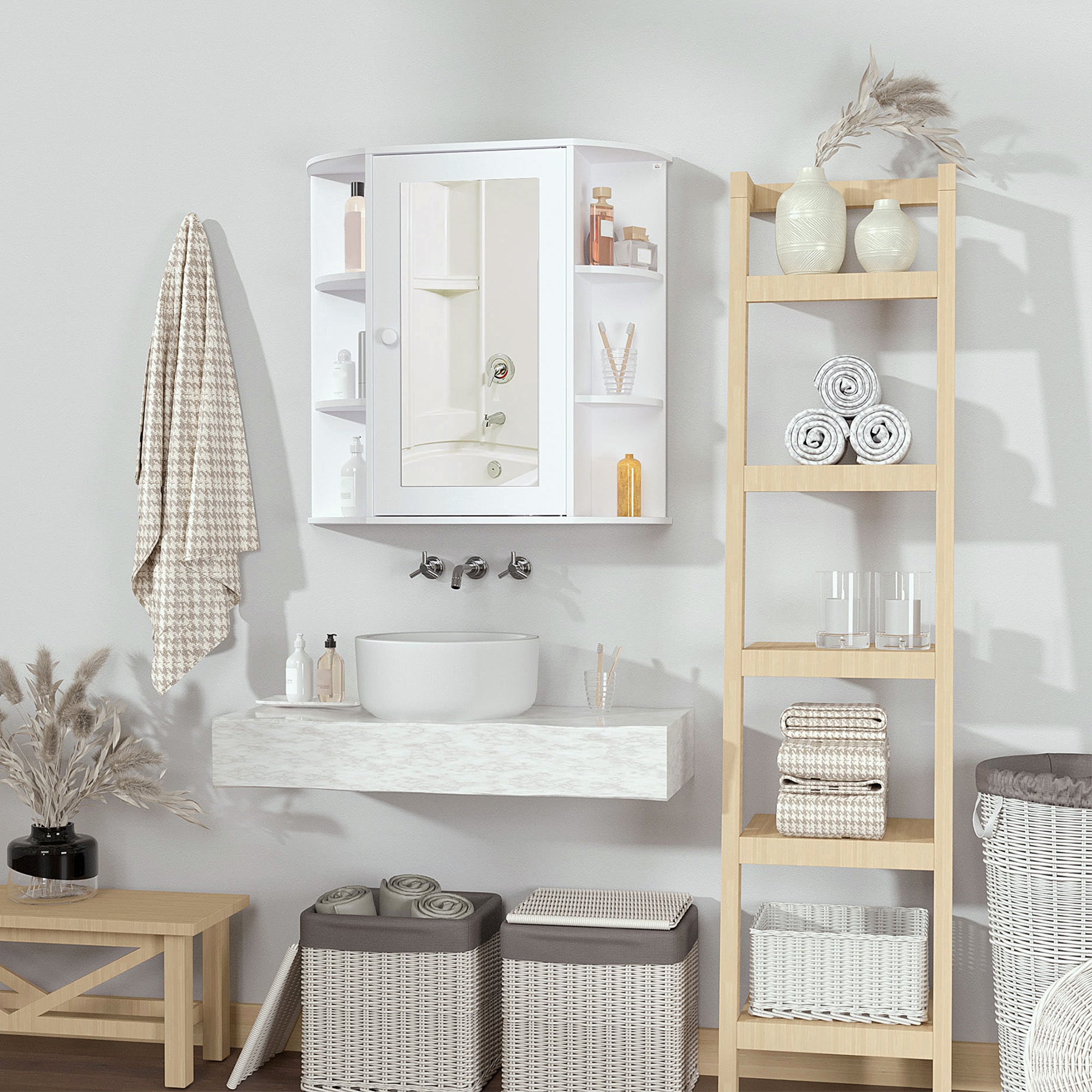 Glossy Mirrored Medicine Cabinet