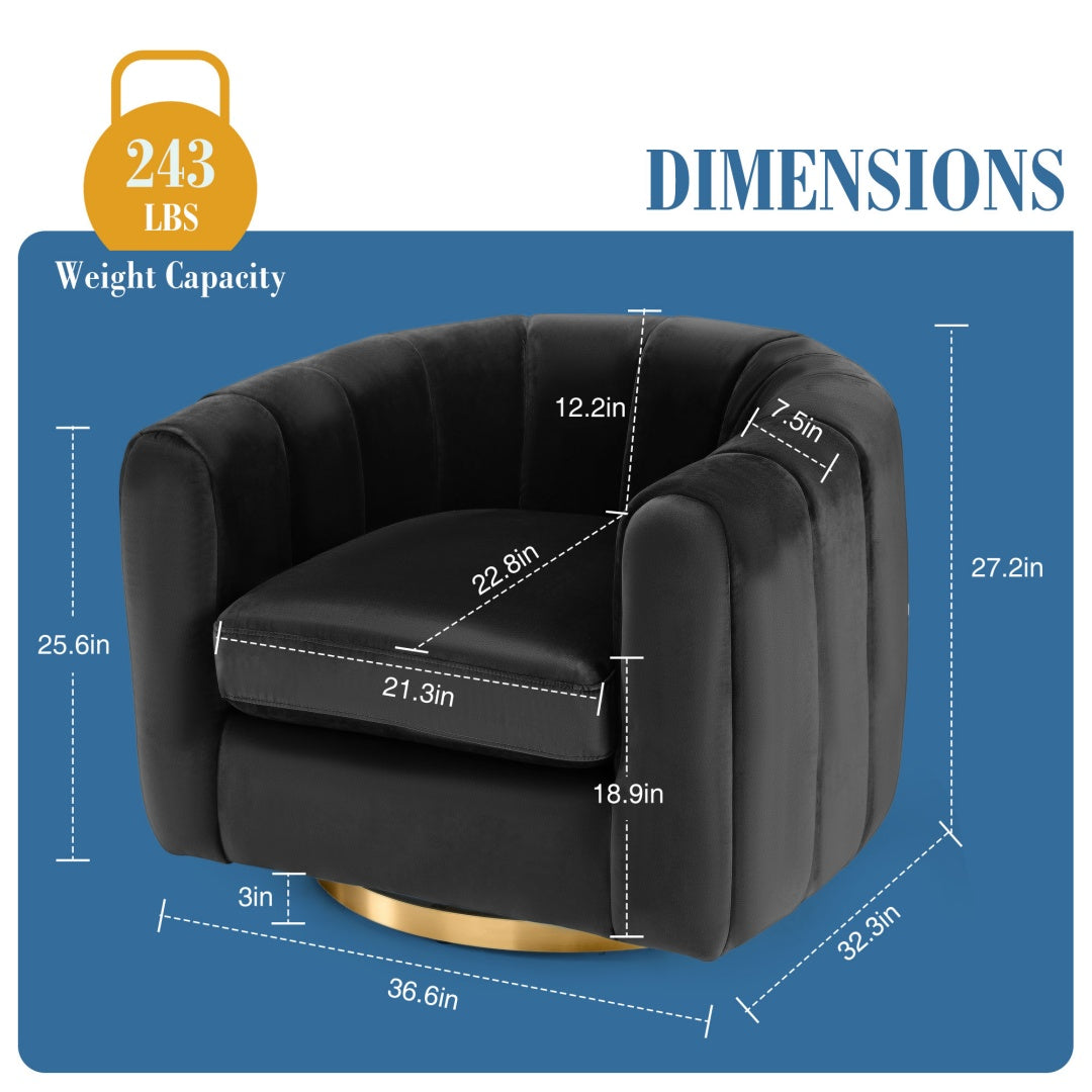 A Single-seat Rotary Sofa Upholstered In Velvet Fabric