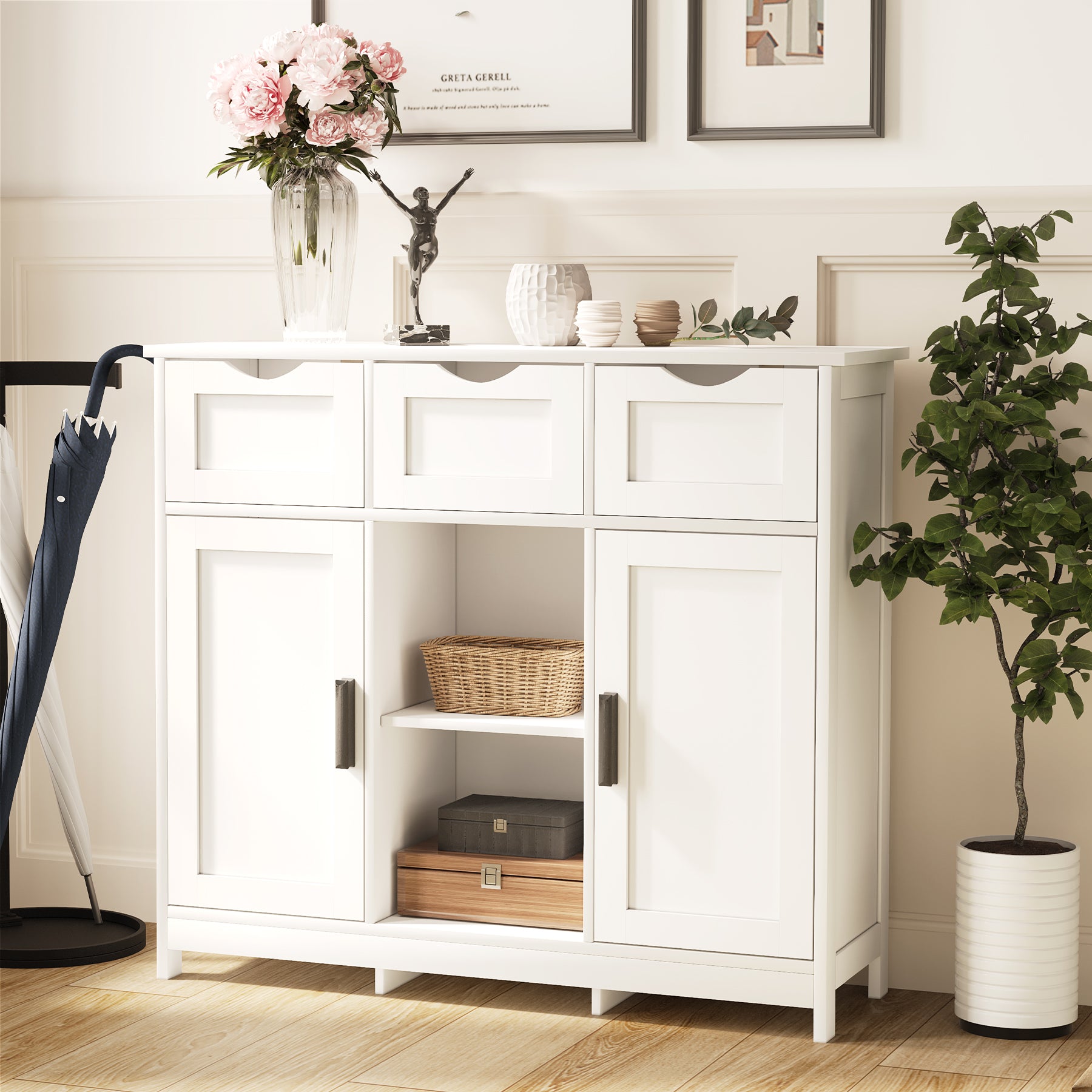 Versatile Wood Storage Cabinet