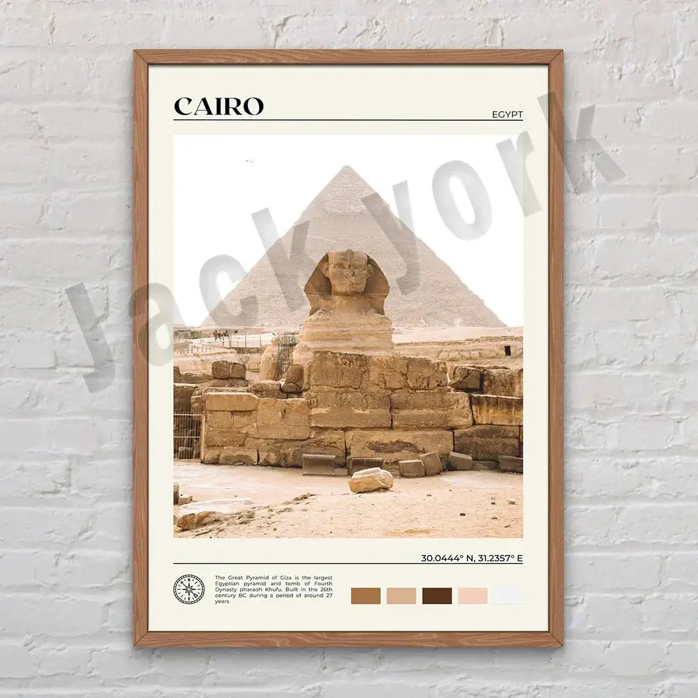 A framed decorbites canvas printings featuring the great pyramid of giza and the sphinx for living room decor
