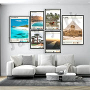 Set of six framed decorbites canvas printings featuring vibrant africa landscapes for living room art decor