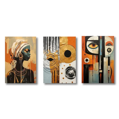 ’African Abstract Wall Art Set - 3 Pieces’ - CJ51788-3PCS / 45x60cm