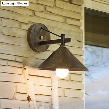 Aplique de pared de metal plateado/bronce envejecido - Elegante luz industrial - Perfecto para el comedor