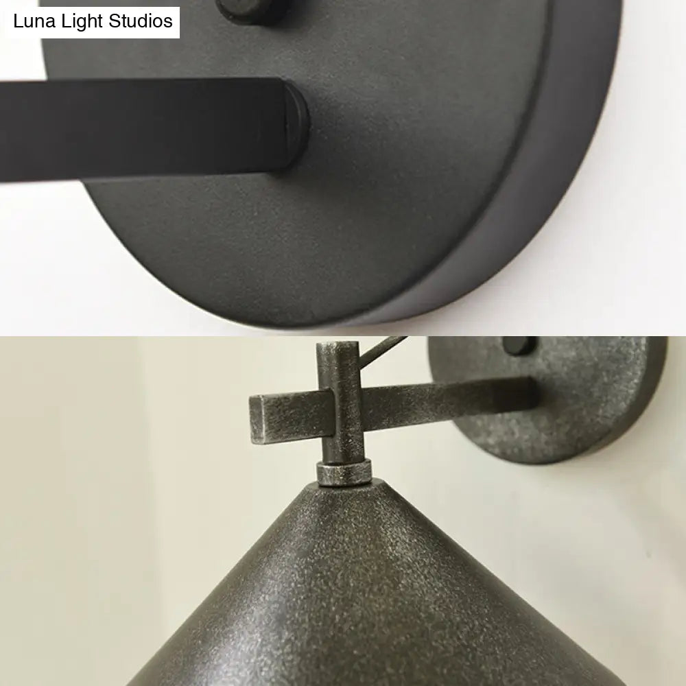 Aplique de pared de metal plateado/bronce envejecido - Elegante luz industrial - Perfecto para el comedor