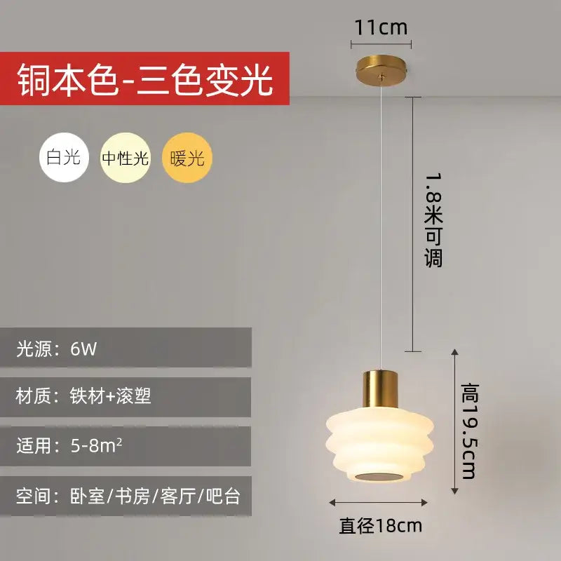 Aisha gold and frosted glass pendant light with layered translucent shades for bedroom decorbites acrylic led hanging