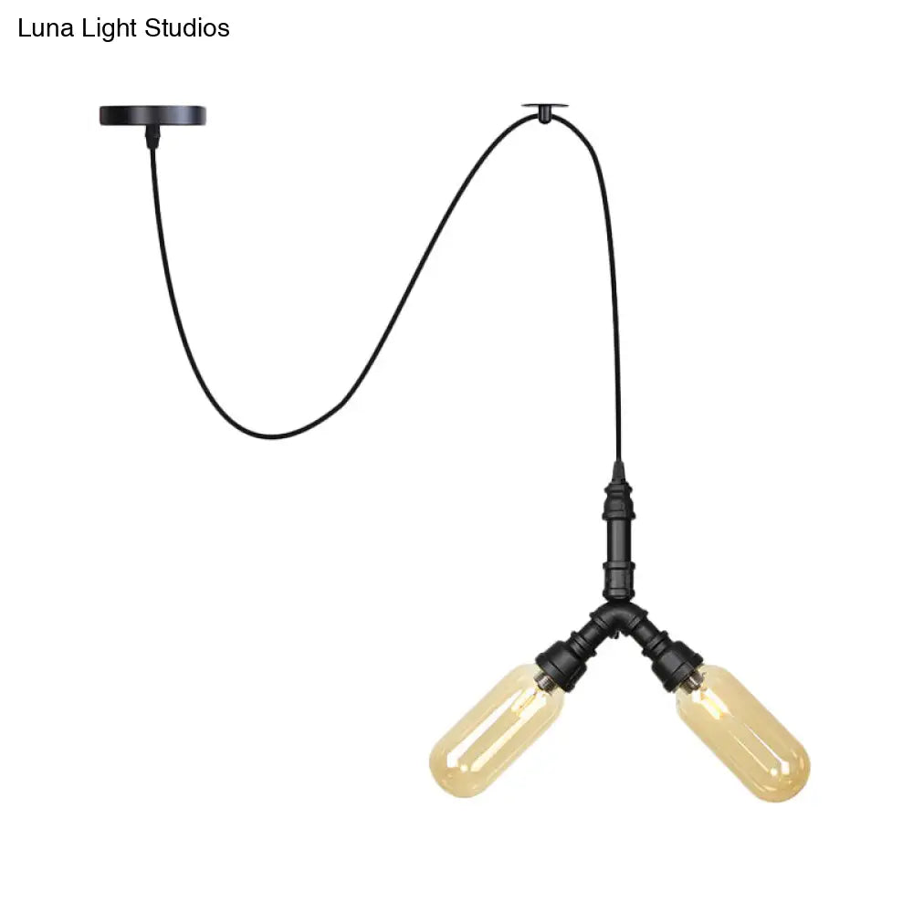 Alamak - Lámpara de araña colgante moderna de cristal ámbar con diseño de guirnalda