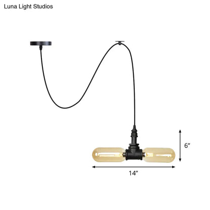 Alamak - Lámpara de araña colgante moderna de cristal ámbar con diseño de guirnalda