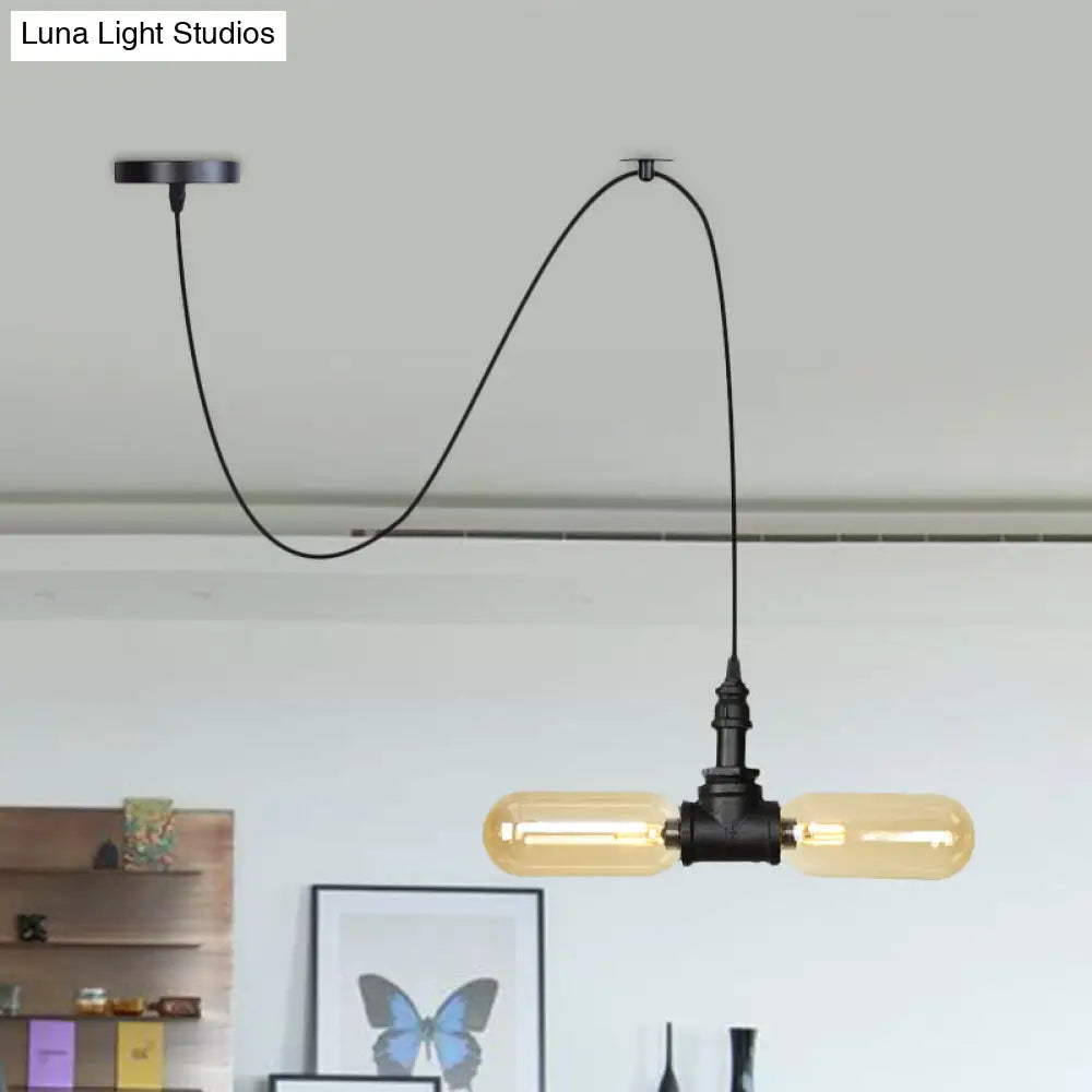 Alamak - Lámpara de araña colgante moderna de cristal ámbar con diseño de guirnalda