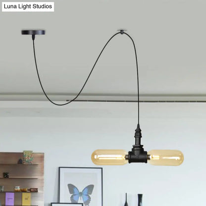 Alamak - Lámpara de araña colgante moderna de cristal ámbar con diseño de guirnalda