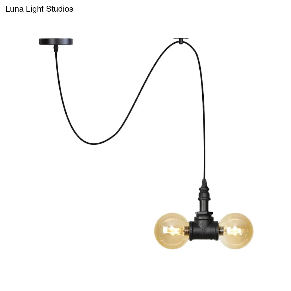 Alamak - Lámpara de araña colgante moderna de cristal ámbar con diseño de guirnalda