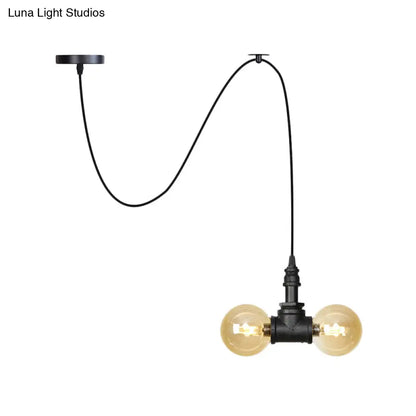 Alamak - Lámpara de araña colgante moderna de cristal ámbar con diseño de guirnalda