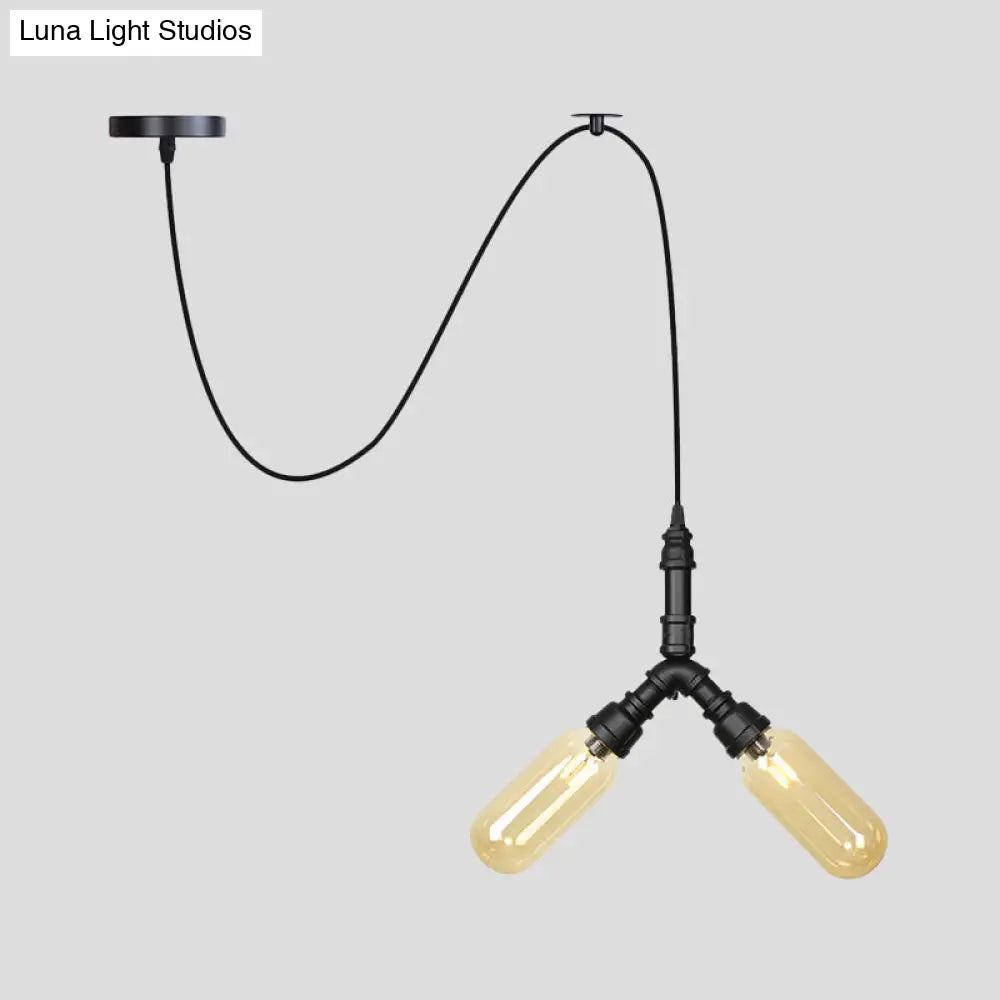 Alamak - Lámpara de araña colgante moderna de cristal ámbar con diseño de guirnalda