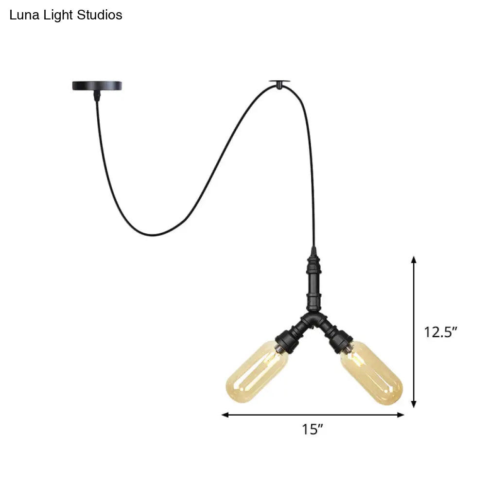 Alamak - Lámpara de araña colgante moderna de cristal ámbar con diseño de guirnalda