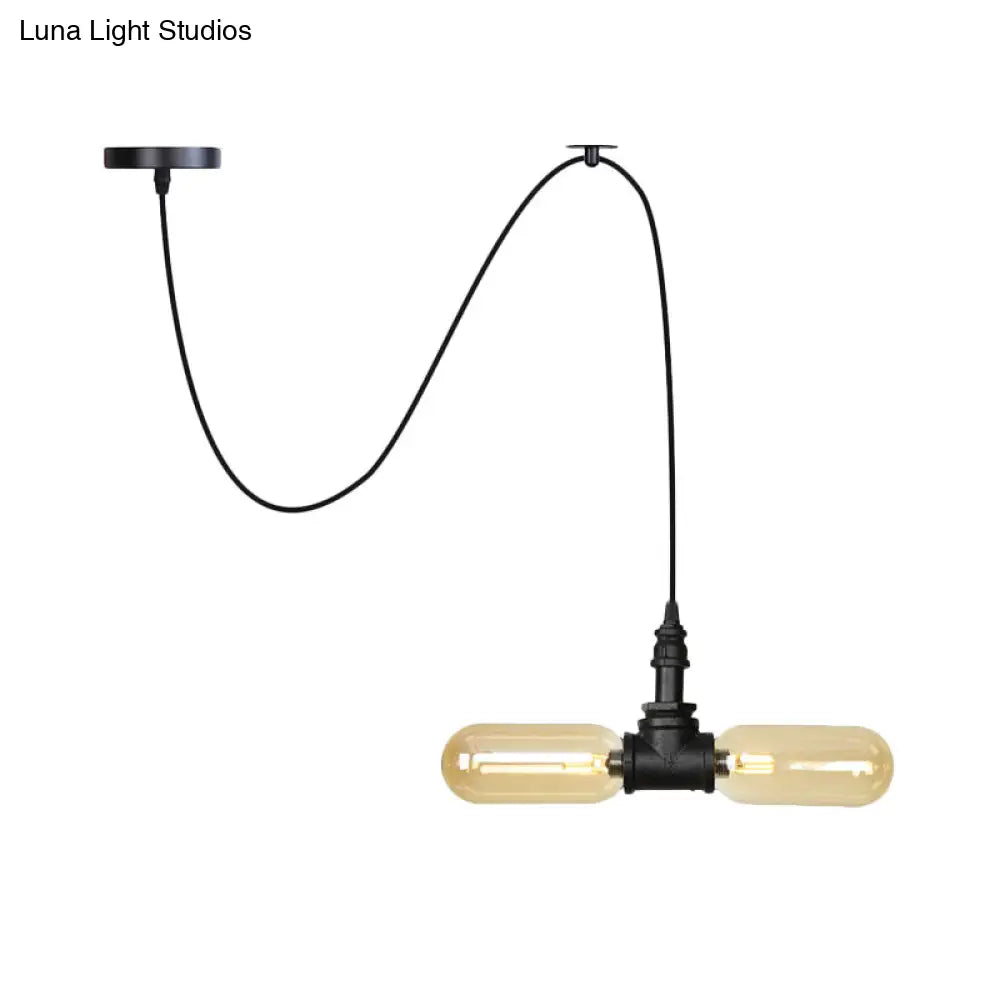 Alamak - Lámpara de araña colgante moderna de cristal ámbar con diseño de guirnalda