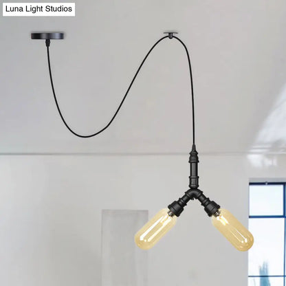 Alamak - Lámpara de araña colgante moderna de cristal ámbar con diseño de guirnalda