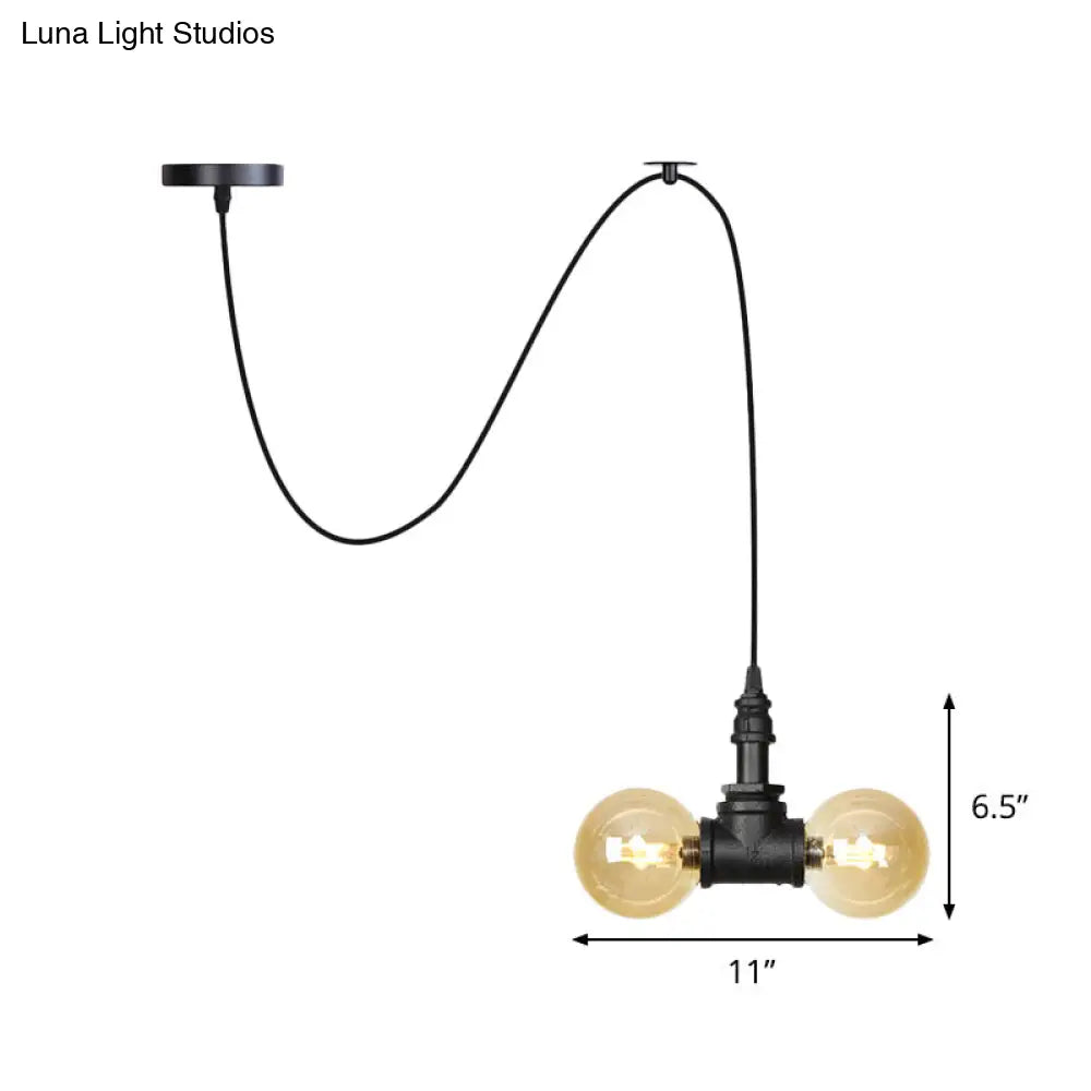 Alamak - Lámpara de araña colgante moderna de cristal ámbar con diseño de guirnalda