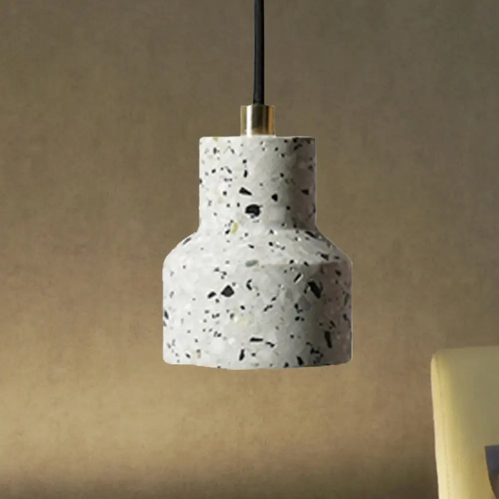 Alathfar - Cement Cement Bell Pendant Ceiling Light Simplicity 1 Light Black/White/Pink Hanging Ceiling Light