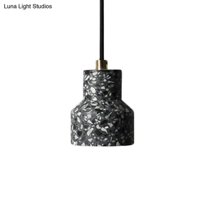 Alathfar - Cement Cement Bell Pendant Ceiling Light Simplicity 1 Light Black/White/Pink Hanging Ceiling Light