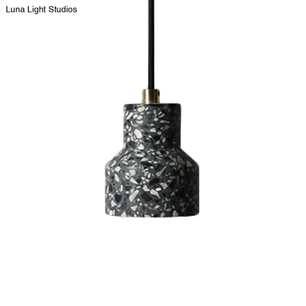 Alathfar - Cement Cement Bell Pendant Ceiling Light Simplicity 1 Light Black/White/Pink Hanging Ceiling Light