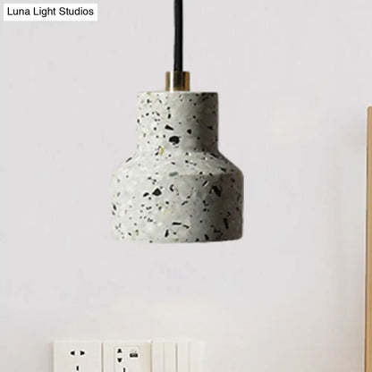 Alathfar - Cement Cement Bell Pendant Ceiling Light Simplicity 1 Light Black/White/Pink Hanging Ceiling Light