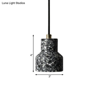 Alathfar - Cement Cement Bell Pendant Ceiling Light Simplicity 1 Light Black/White/Pink Hanging Ceiling Light