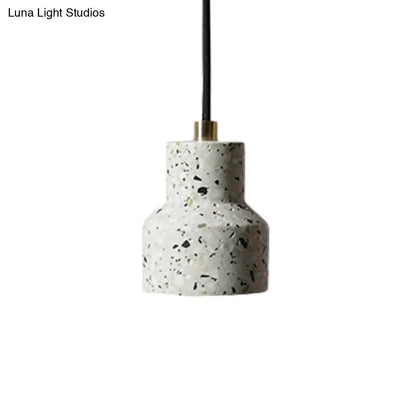 Alathfar - Cement Cement Bell Pendant Ceiling Light Simplicity 1 Light Black/White/Pink Hanging Ceiling Light