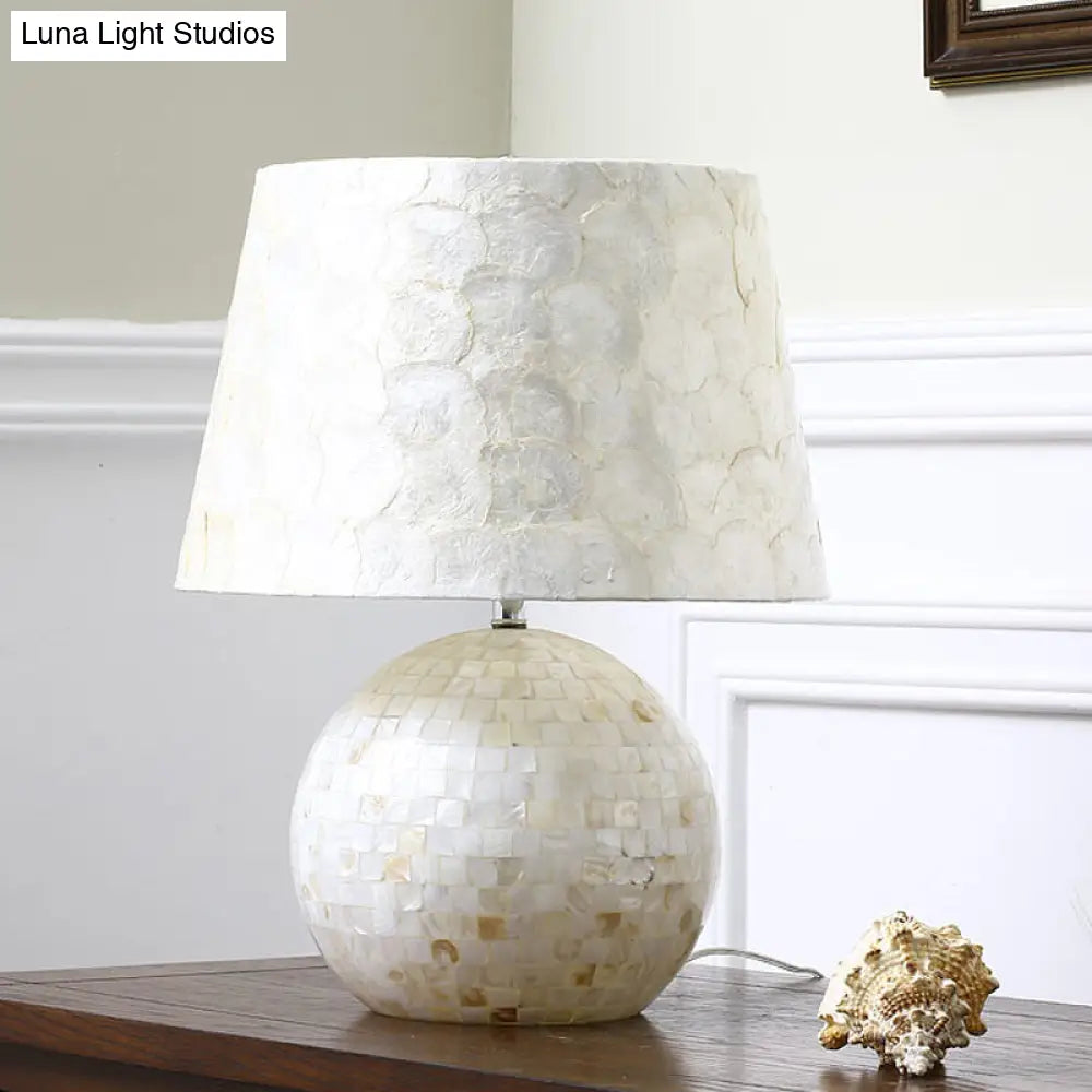 Lámpara de mesa minimalista Aldib con forma de globo y tambor - Lámpara de noche de una sola bombilla