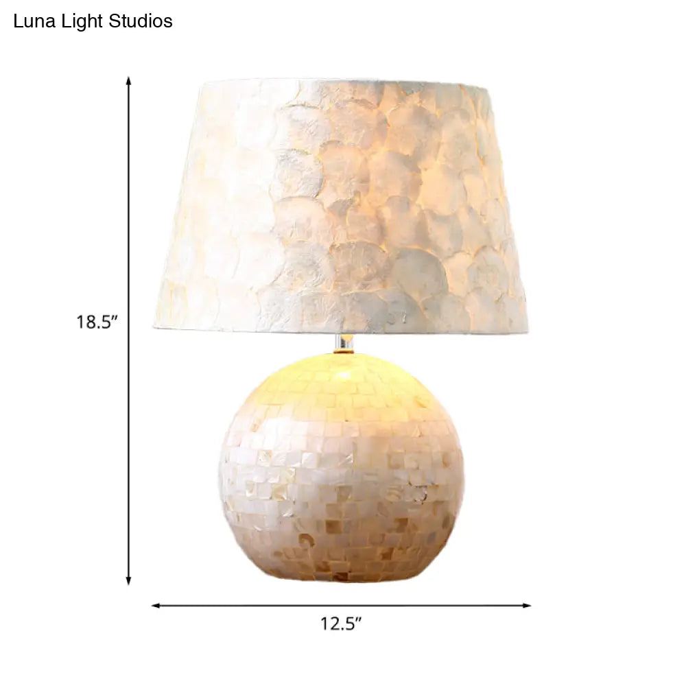 Lámpara de mesa minimalista Aldib con forma de globo y tambor - Lámpara de noche de una sola bombilla