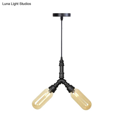 Alfa - Lámpara colgante industrial para cafetería con globo/cápsula de cristal ámbar