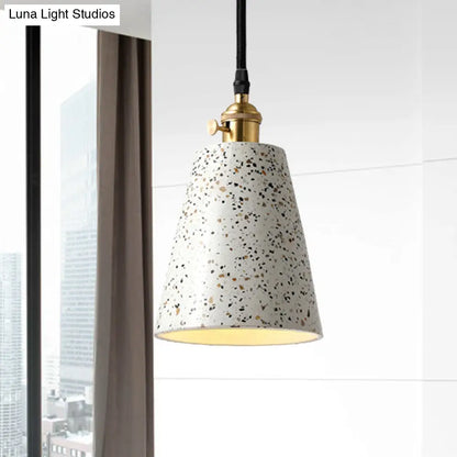 Alfa - Nordic Cone Pendant Lighting in Nordic Style Cement 1 Light Black/Grey/White Hanging Light