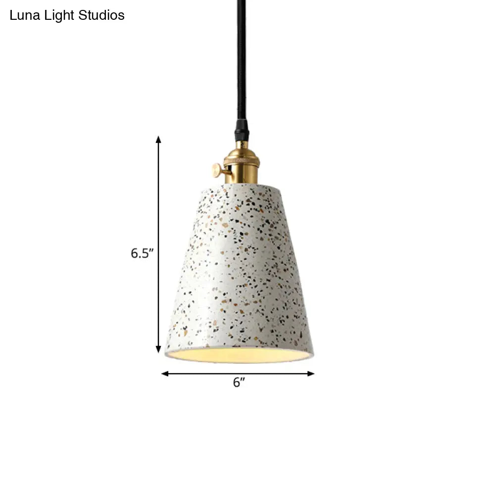 Alfa - Nordic Cone Pendant Lighting in Nordic Style Cement 1 Light Black/Grey/White Hanging Light