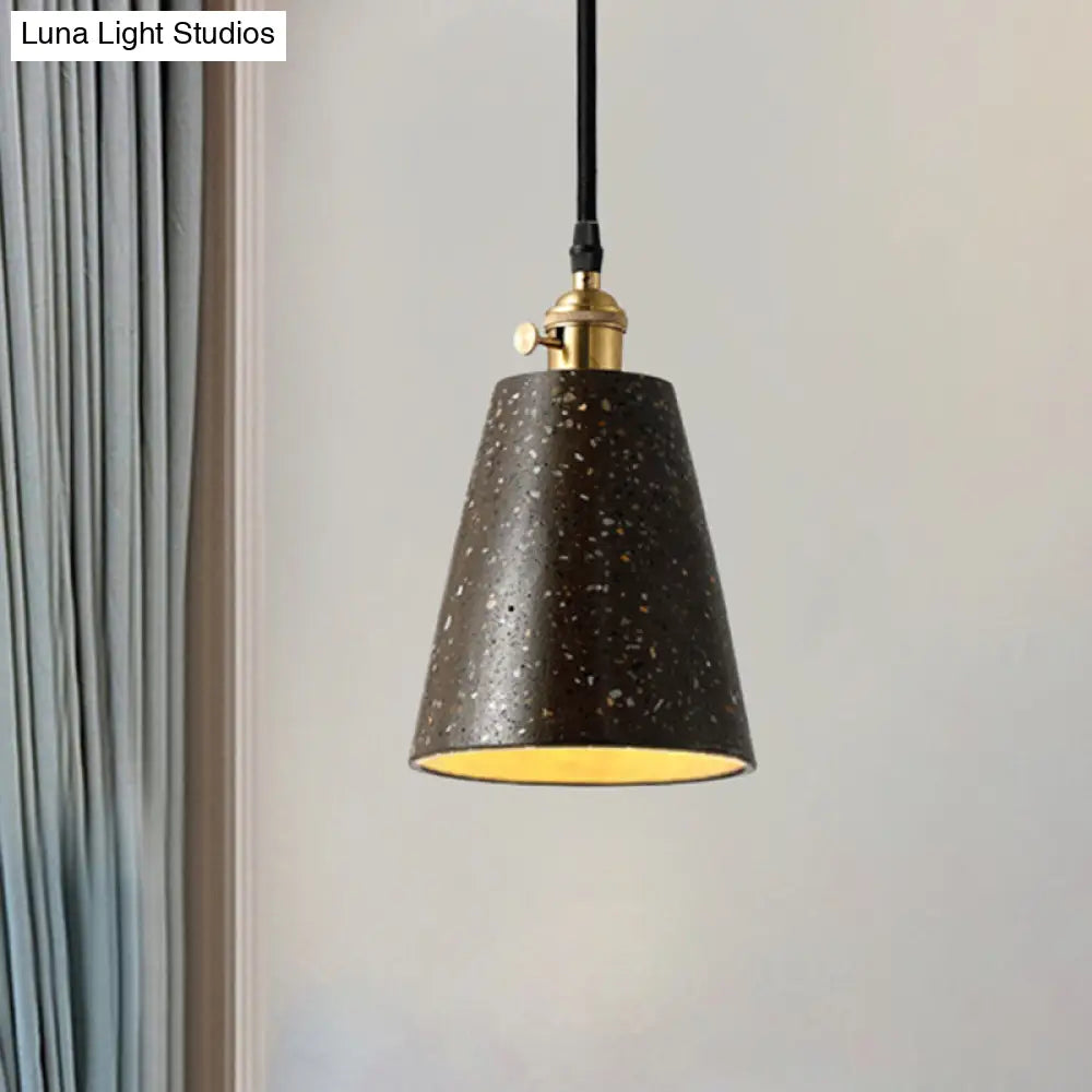 Alfa - Nordic Cone Pendant Lighting in Nordic Style Cement 1 Light Black/Grey/White Hanging Light