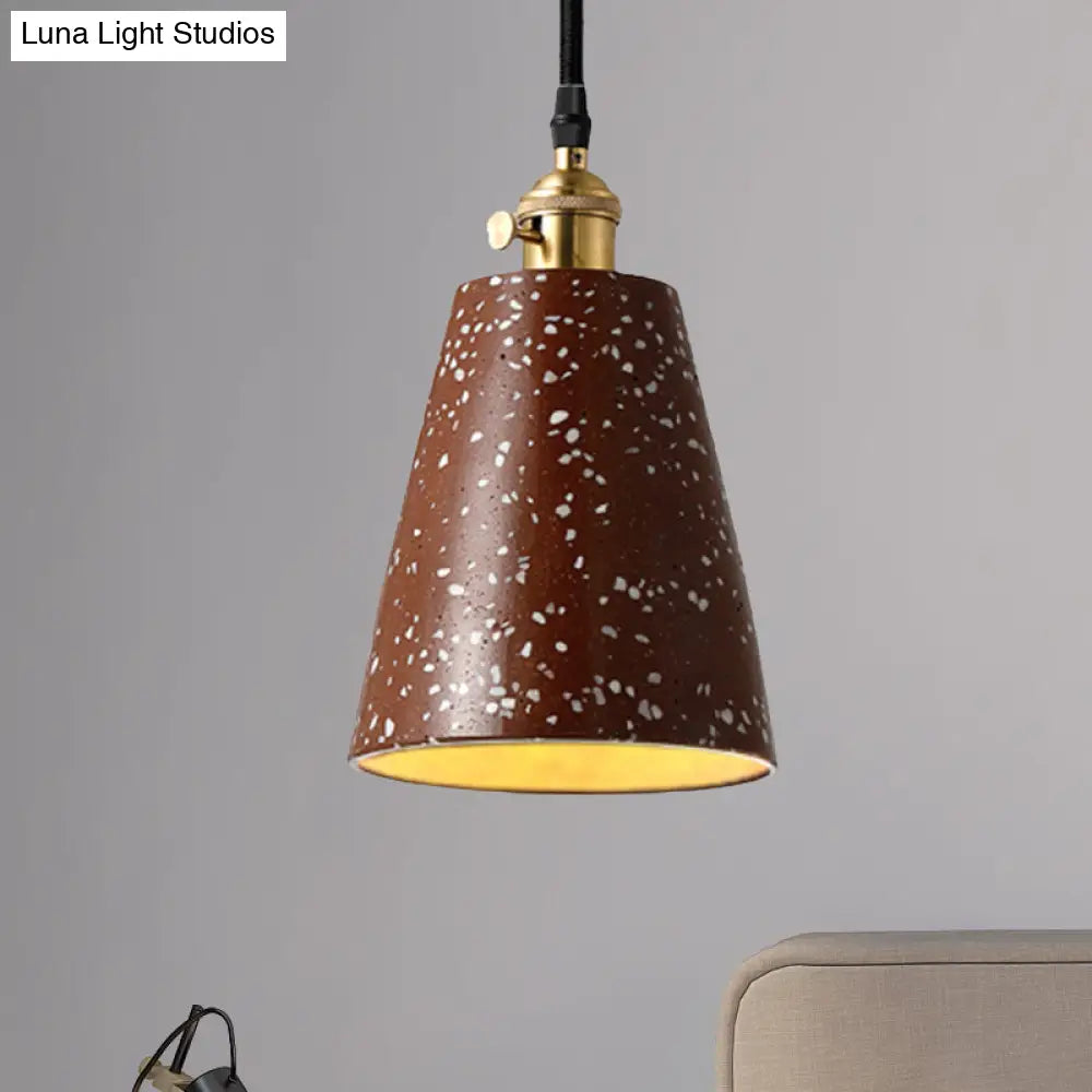 Alfa - Nordic Cone Pendant Lighting in Nordic Style Cement 1 Light Black/Grey/White Hanging Light