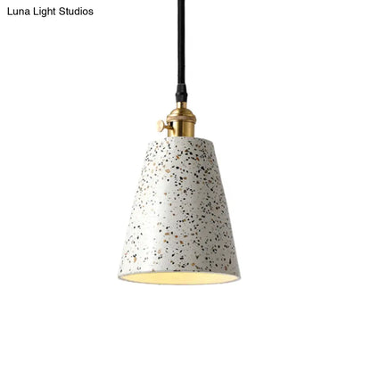 Alfa - Nordic Cone Pendant Lighting in Nordic Style Cement 1 Light Black/Grey/White Hanging Light