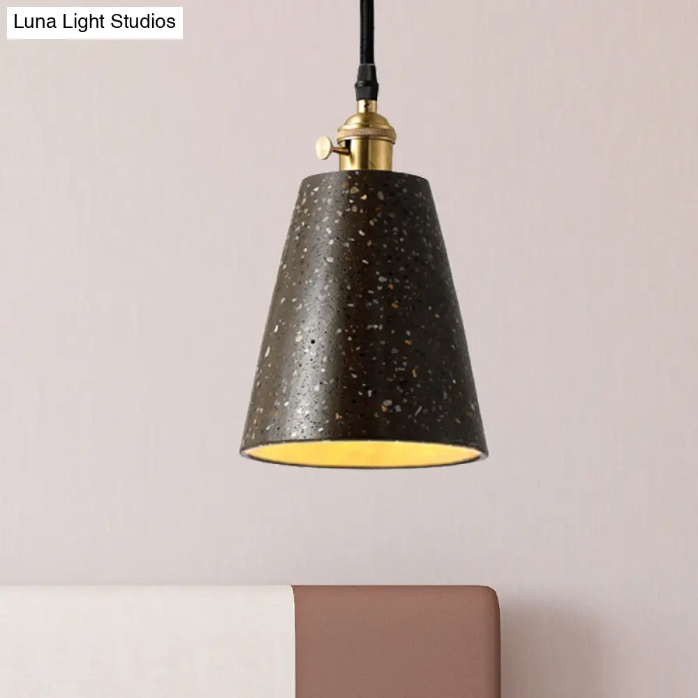 Alfa - Nordic Cone Pendant Lighting in Nordic Style Cement 1 Light Black/Grey/White Hanging Light