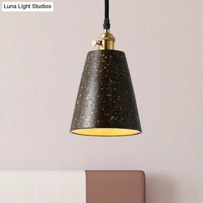 Alfa - Nordic Cone Pendant Lighting in Nordic Style Cement 1 Light Black/Grey/White Hanging Light